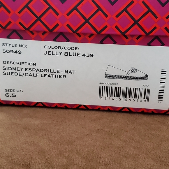 🎉HP💕TORY BURCH Sidney Espadrilles Jelly Blue - Picture 8 of 8